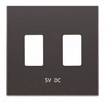 ABB Накладка для механизма 2хUSB зарядного устройства, серия SKY, цвет чёрный бархат  (8585.3 NS)  (2CLA858530A1501)