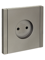 IEK FORTE&PIANO Розетка 1-местная без заземления с защитными шторками винтовое крепление 10А FP517 сталь  (FP-R13-10-K46)