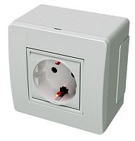 DKC Коробка для миниканалов с силовой розеткой коричневая (10482B)