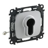 LEGRAND Valena ALLURE Выключатель с ключом 2 положения 10А 230В с лицевой панелью алюминий (755237 )