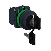 SCHNEIDER ELECTRIC Переключатель 22мм, 3 позиции, с ключом, заподлицо, 2НО, пластик (XB5FG03)