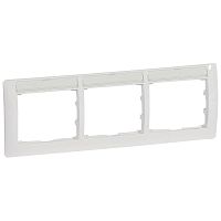 LEGRAND Galea Life Рамка 3 поста горизонтальная с держателем этикетки белый (771015 )