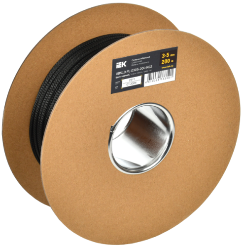IEK Оплетка кабельная 3-5мм полиэстер 200м черная  (UBS10-PL-0305-200-K02)