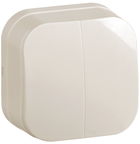 IEK GLORY Выключатель двухклавишный наружный кремовый 10А ВС20-2-0-ХК (EVH20-K33-10)