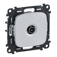 LEGRAND Valena ALLURE Розетка ТВ проходная 1.5дБ/14дБ 0-2400 МГц с лицевой панелью алюминий (753961 )