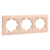 EKF Валенсия рамка 3-местная кремовая EKF PROxima (EWM-G-303-20)