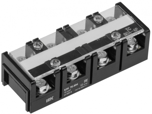 IEK Блок зажимов БЗН ТС-604 16 мм2 60A 4 пары IEK  (YZN42-04-016-K02)