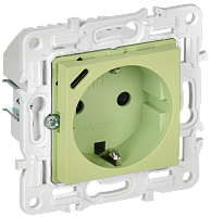 IEK SKANDY Розетка с заземлением с защитными шторками 16А с USB C 18Вт SK-R17G мятный  (SK-R14-16-U14-018-K06)