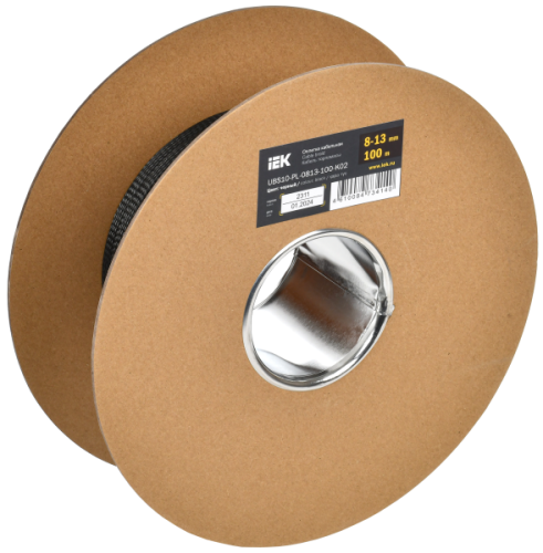 IEK Оплетка кабельная 8-13мм полиэстер 100м черная  (UBS10-PL-0813-100-K02)