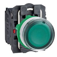 SCHNEIDER ELECTRIC Кнопка 22мм, 230-240В, зеленая, с подсветкой, заподлицо, пластик C1 (XB5AW33M5C1)