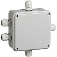 IEK Коробка КМ41330 распаячная для открытой проводки 100х100х50мм IP55 (RAL7035 гермовводы PG9 5 шт) (UKO10-100-100-050-K51-55)