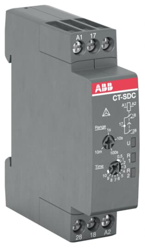 ABB Реле времени CT-SDC.22 компактное  (звезда-треуг. фикс. время перекл. на треуг.= 50мс) 24- 48B DC, 2 (1SVR508211R0100)