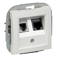 SCHNEIDER ELECTRIC ДУЭТ Розетка телефон/компьютер RJ11+RJ45 белая в рамку (WDE000185)