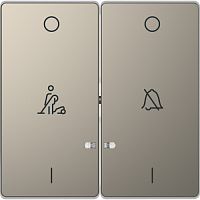 SCHNEIDER ELECTRIC Клавиша двойная D-Life с линзой для LED модуля символ: звонок/горничная никель SD (MTN3429-6050)