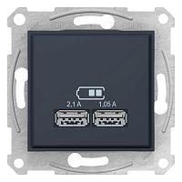 SCHNEIDER ELECTRIC Sedna USB Розетка механизм 2x1,05А графит (SDN2710270)