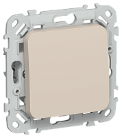 FLITE Выключатель 1-клавишный кнопочный 10А  льняной (FI-V14-0-10-1-K88)