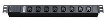 Блок розеток для 19 шкафов горизонтальный 8 IEC 320 10 A винтовой клемник (35136)