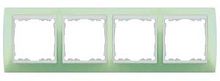 SIMON Рамка на 4 поста, S82, пастель зеленая - белый (82641-65)