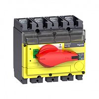 SCHNEIDER ELECTRIC Выключатель-разъединитель INV160 4п красная рукоятка/желтая панель (31185)