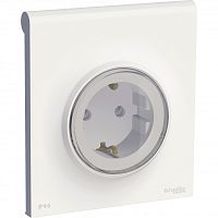 SCHNEIDER ELECTRIC ODACE Розетка с заземлением с крышкой IP44 белый (S52R0370W)