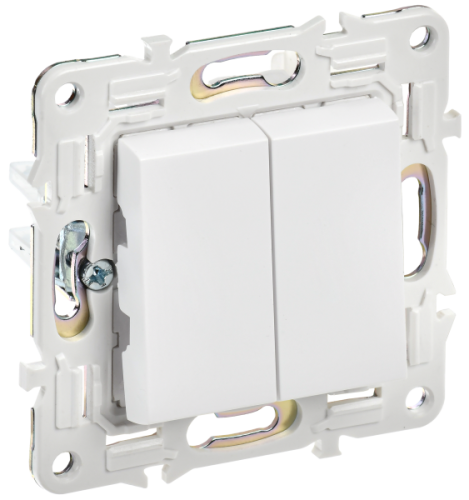IEK SKANDY Выключатель 2-клавишный перекрестный 10А SK-V06W арктический белый  (SK-V23-0-10-K01)
