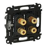 LEGRAND Valena IN MATIC Аудиорозетка с винтовыми зажимами банан Двойная (753077 )