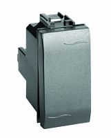 DKC BRAVA Выключатель типа кнопка черный 1 модуль (77021N)