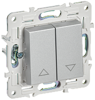 IEK SKANDY Выключатель жалюзи 10А SK-V12S серебряный  (SK-V15-0-10-K23)
