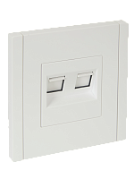 IEK FORTE&PIANO Розетка двойная RJ11+RJ45 кат.5E FP235 белый  (FP-KT20-O-1-K01)