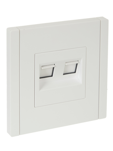 IEK FORTE&PIANO Розетка двойная RJ11+RJ45 кат.5E FP235 белый  (FP-KT20-O-1-K01)