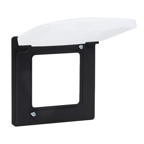 LEGRAND INSPIRIA Рамка с защитной крышкой IP44 IK07   для скрытого монтажа 1 механизма  , степень пылевлагозащиты IP44, степень ударопрочности IK07, цвет "Антрацит" (673923) фото 2