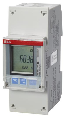 ABB Счетчик электроэнергии однофазный однотарифный 1кл 5 (65)А IP20 ИВ M-b (2CMA100795R1000)