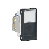 SCHNEIDER ELECTRIC Розетка UNICA MODULAR компьютерная RJ45 одиночная категория 6 STP 1 модуль антрацит (NU341654)