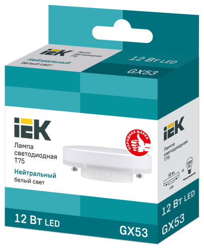 IEK Лампа светодиодная LED 12вт GX53 белый таблетка ECO (LLE-T80-12-230-40-GX53) фото 3