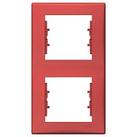 SCHNEIDER ELECTRIC Sedna Рамка 2 поста вертикальная красная (SDN5801141)