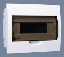DEKRAFT Щит распределительный встраиваемый ЩРВ-П-12 IP41 пластиковый прозрачная дверь  (31004DEK)