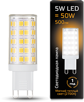 GAUSS Лампа светодиодная LED 5вт 185-265в G9 теплый, капсульная  (107309105)