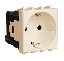 DKC Avanti Розетка ''Ванильная дымка'', 2P+E, с защитными шторками, 2 модульная (4405002)