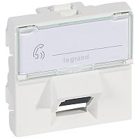 LEGRAND MOSAIC Розетка компьютерная RJ45 FTP категория 6 2 модуля 45град. (076505 )