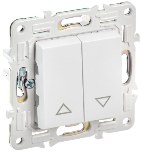 IEK SKANDY Выключатель жалюзи 10А SK-V12W арктический белый  (SK-V15-0-10-K01)