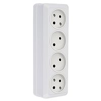 EKF Розетка Рим 4-местная 10А без заземления белая (ENR10-302-10)