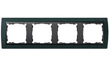 SIMON Рамка на 4 поста, S82, зеленая текстура - графит (82844-65)