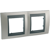 SCHNEIDER ELECTRIC UNICAtop Рамка 2 поста металл  (никель/графит) (MGU66.004.239)