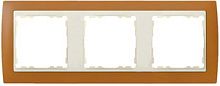 SIMON Рамка на 3 поста, S82, терракот - сл.кость (82732-35)
