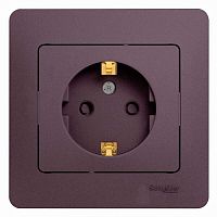 SCHNEIDER ELECTRIC GLOSSA Розетка с заземлением со шторками в сборе сиреневый туман (GSL001444)
