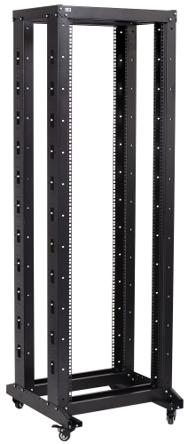 Стойка двухрамная ITK 19 дюймов 42 юнита 600x600 на роликах черная