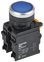 IEK Кнопка с фиксацией d=22мм 1NO+1NC синяя MASTER  (MI-BT60-11T-3-21-K07)