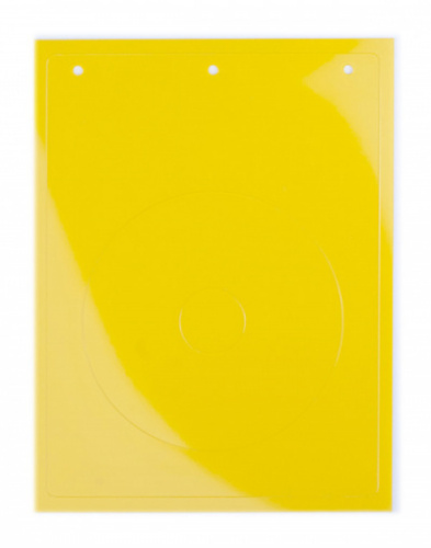 DKC Табличка полужесткая для маркировки кнопок аварийного останова. ПВХ. Желтая.  (1 шт на 1 листе) (TAEM090Y)