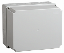 IEK Коробка КМ41344 распаячная для открытой проводки 240х195х165мм IP55 (RAL7035 монтажная плата кабельные вводы 5 шт) (UKO10-240-195-165-K52-55)