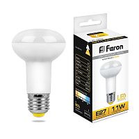 FERON Лампа светодиодная LED зеркальная 11вт Е27 R63 теплый (LB-463) (25510)